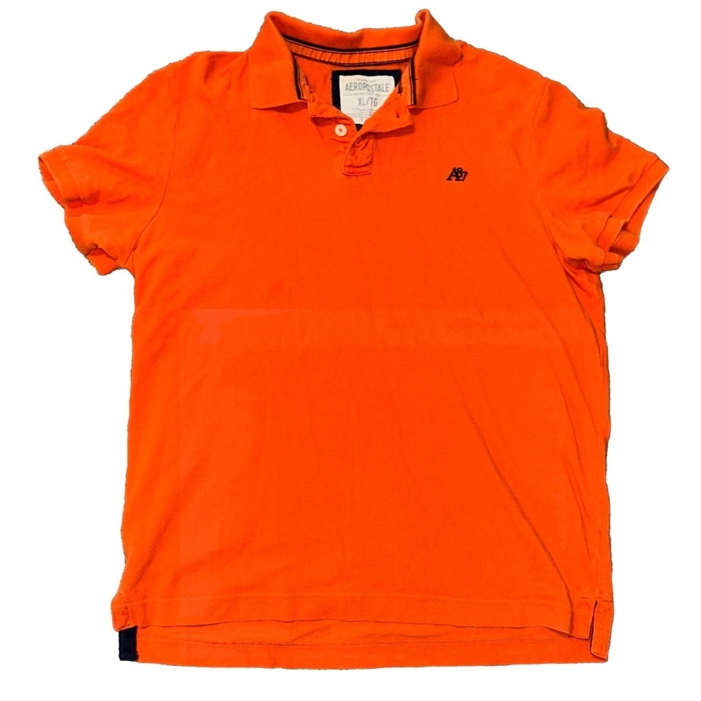 Aeropostale Men's Polo Size XL Orange Collared Shirt